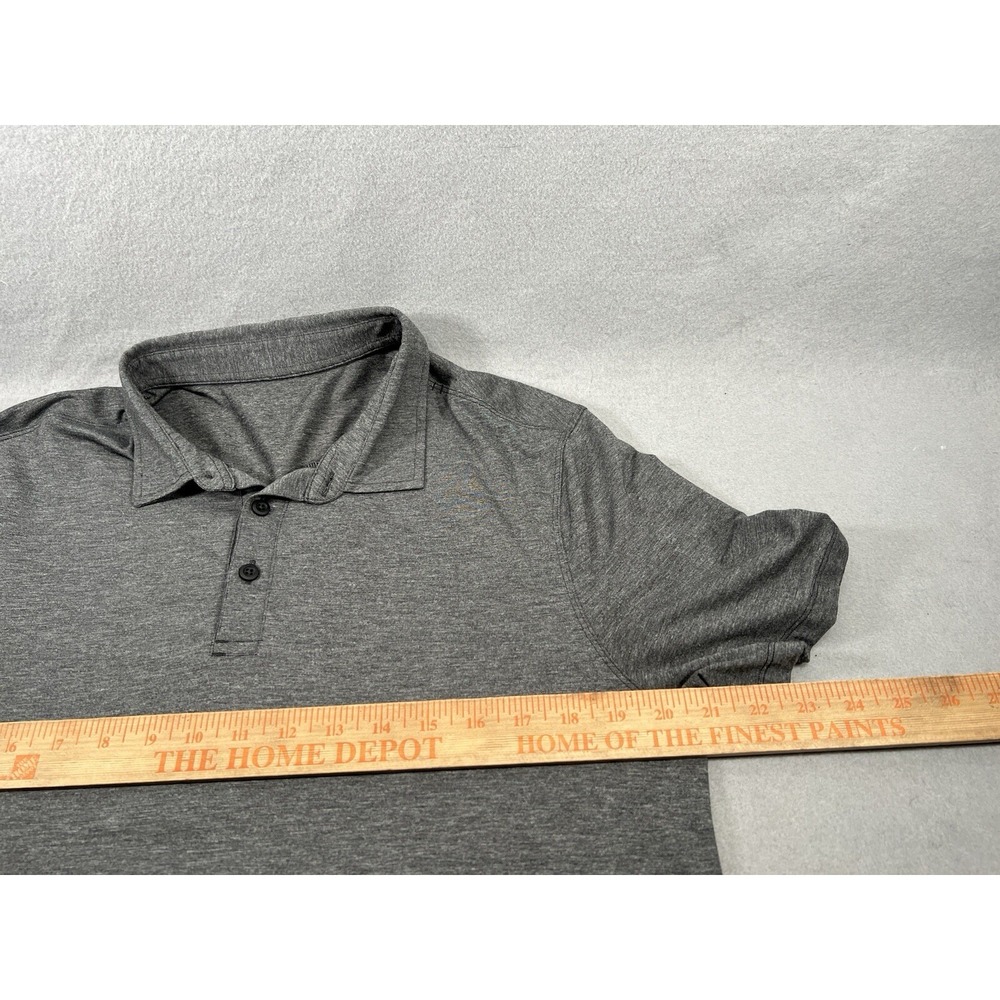 Lululemon Evolution Polo Shirt Mens Size XL Gray Performance Golf Short Sleeve - Picture 5 of 7